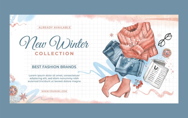 Free vector watercolor fashion collection facebook post