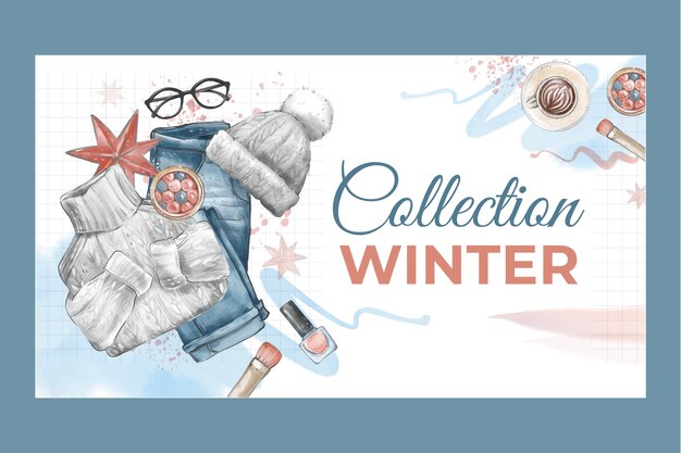 Free Vector watercolor fashion collection youtube thumbnail
