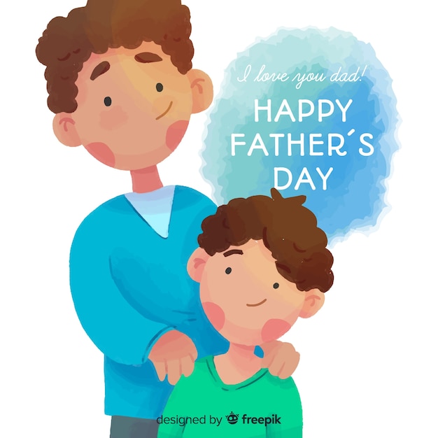 Watercolor father's day background