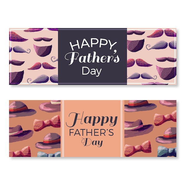 Watercolor father's day banners