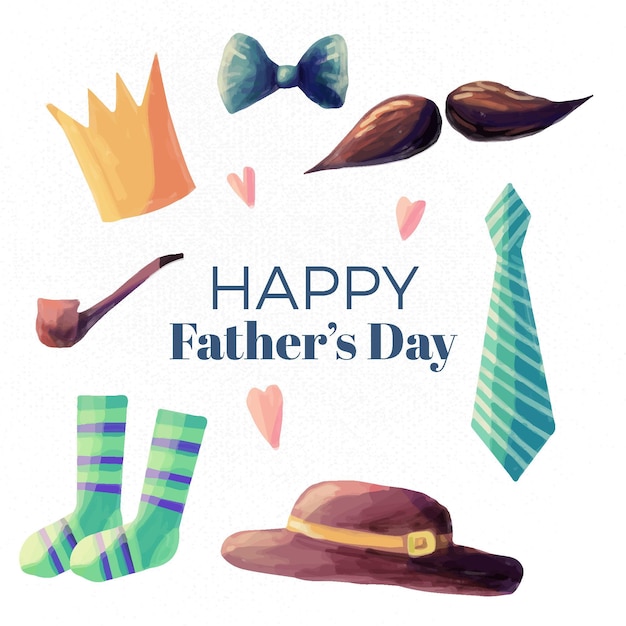 Watercolor father's day concept Free Vector
