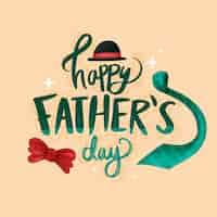 Free vector watercolor father's day in lettering