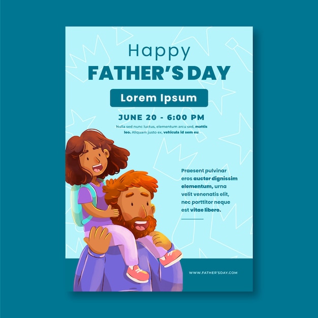 Free vector watercolor father's day poster design