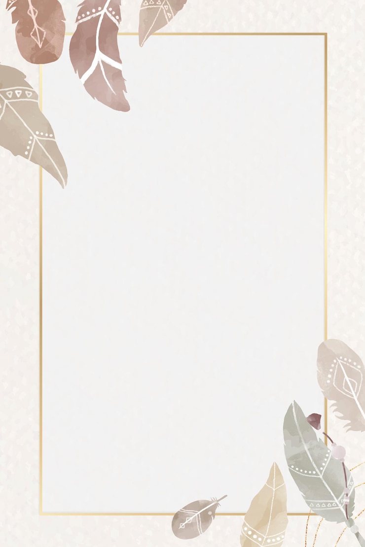Free Vector watercolor feather frame vector bohemian style