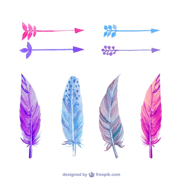 Download Free Watercolor Feathers And Arrows Svg Dxf Eps Png Vector Svg File Free Download