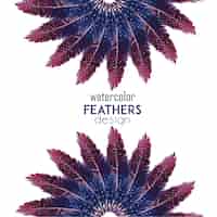 Free vector watercolor feathers background