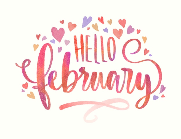 Free vector watercolor february month of love background