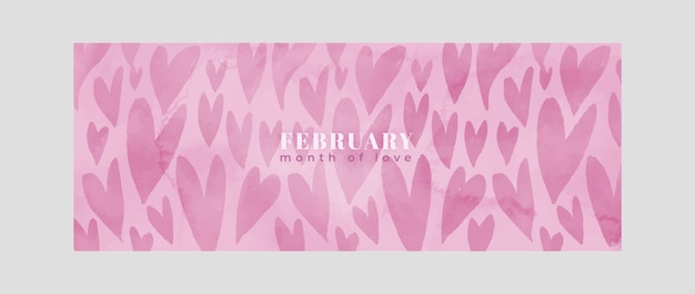 Free vector watercolor february month of love social media cover template