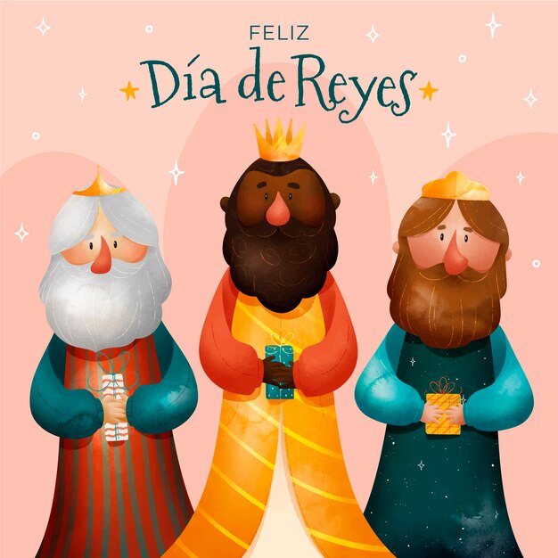 수채화 feliz navidad reyes magos 인사말 카드 서식 파일