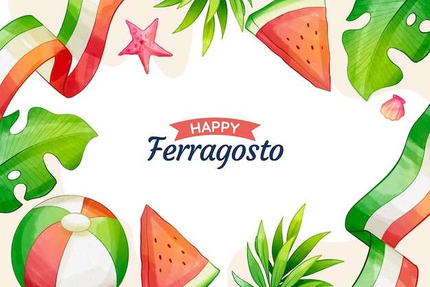 Watercolor ferragosto background