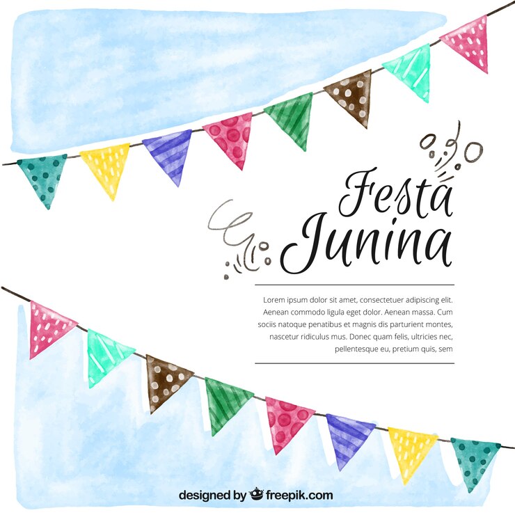무료 Vector 멧새와 수채화 축제 junina 배경