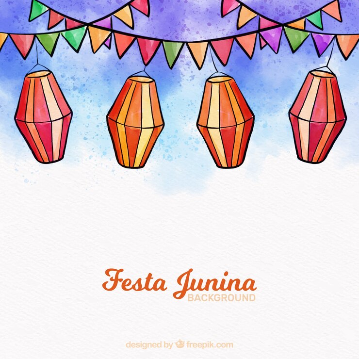 Free Vector watercolor festa junina background