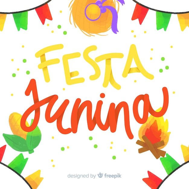 Watercolor festa junina background