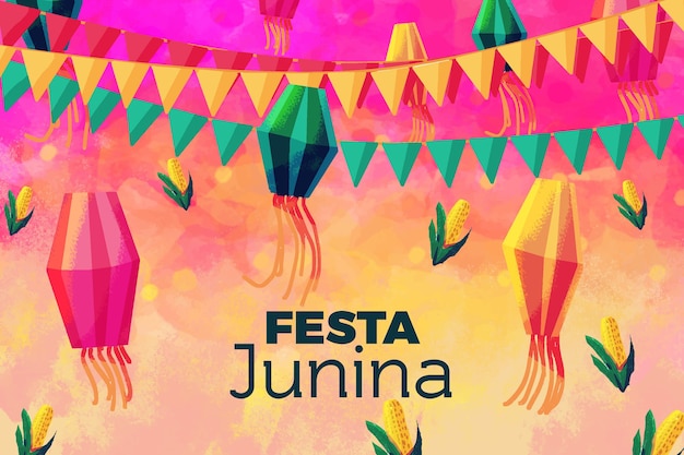 Vettore gratuito concetto di acquerello festa junina