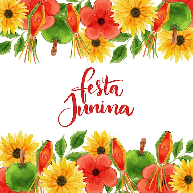 Free vector watercolor festa junina concept