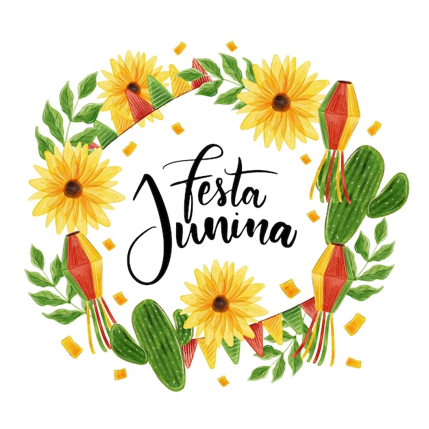 Free vector watercolor festa junina concept