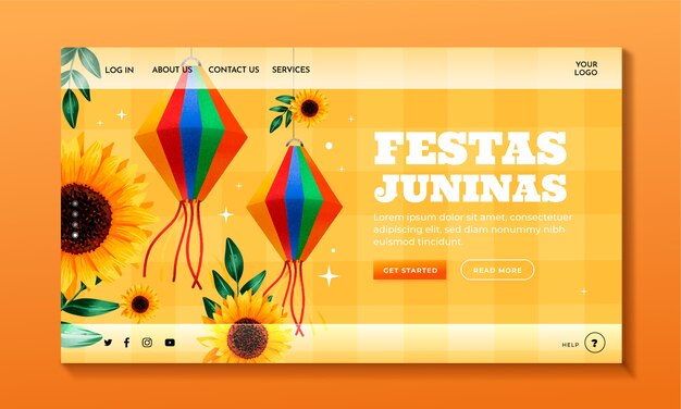 Watercolor festas juninas landing page