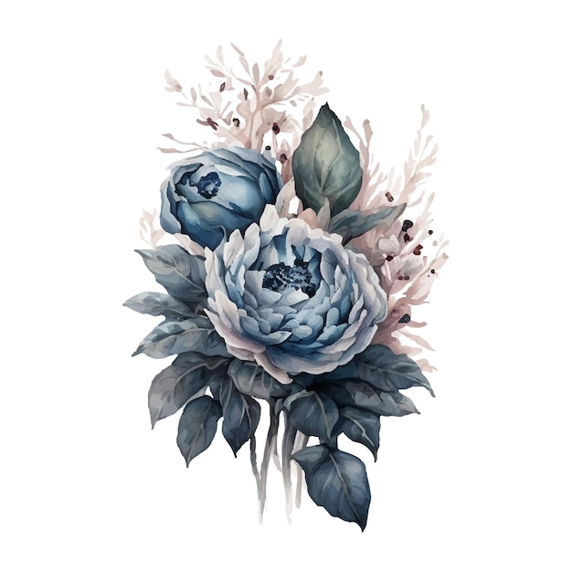 Watercolor floral arrangement collection generative ai