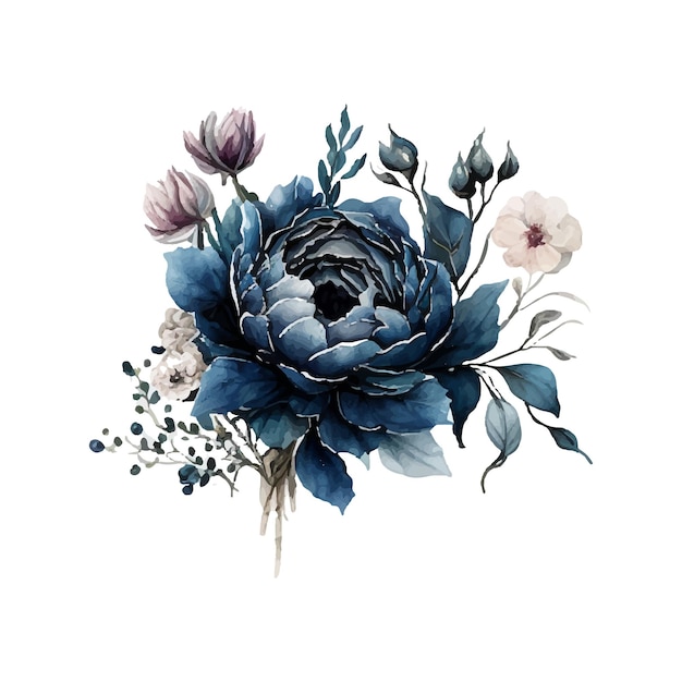 Watercolor floral arrangement collection generative ai