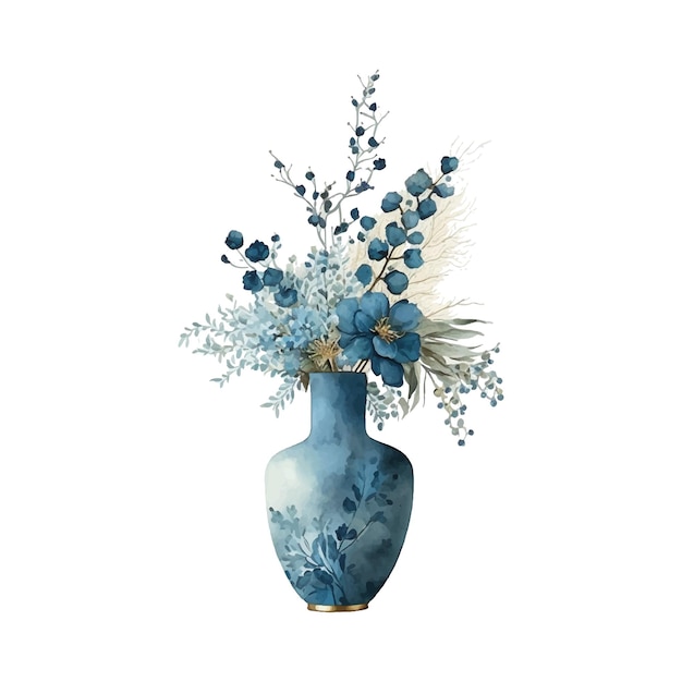 Watercolor floral arrangement collection generative ai