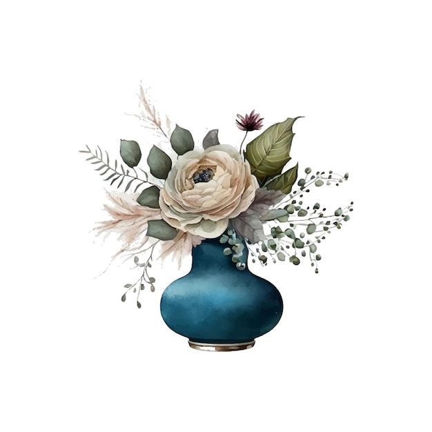 Бесплатное векторное изображение Коллекция акварельных цветочных композиций, генерация ai