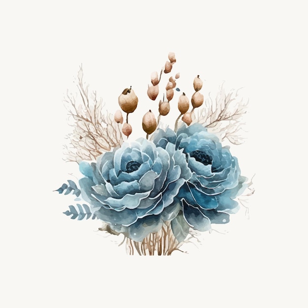 Watercolor floral arrangement collection generative ai