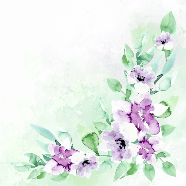 無料ベクター パステルカラーの水彩画の花の背景