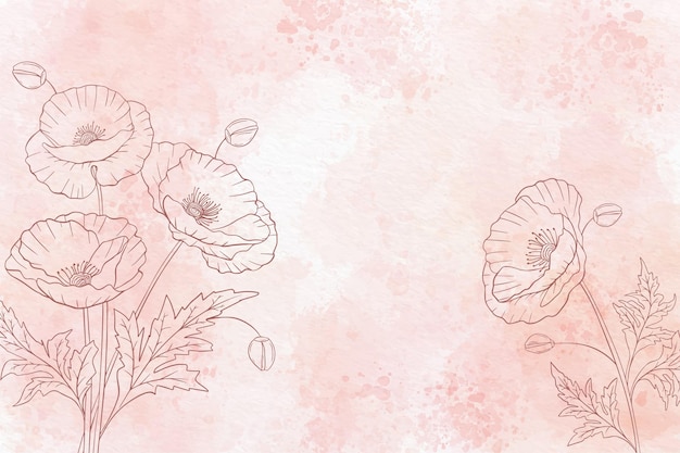 Free vector watercolor floral background in monochrome