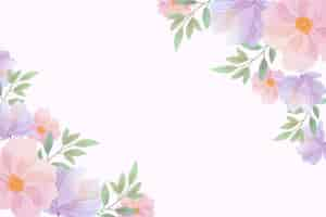 Free vector watercolor floral background in pastel colors with copy space