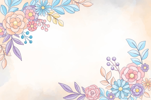 Watercolor floral background in pastel colors