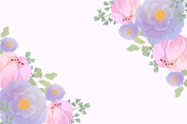 Watercolor floral background in pastel colors