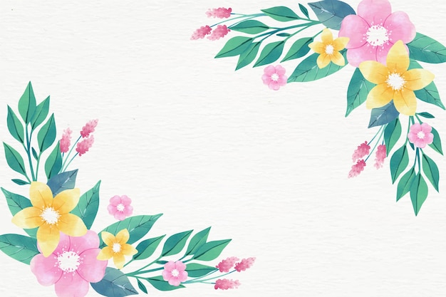 Watercolor floral background in pastel colors