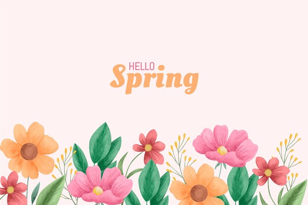 Watercolor floral background for spring