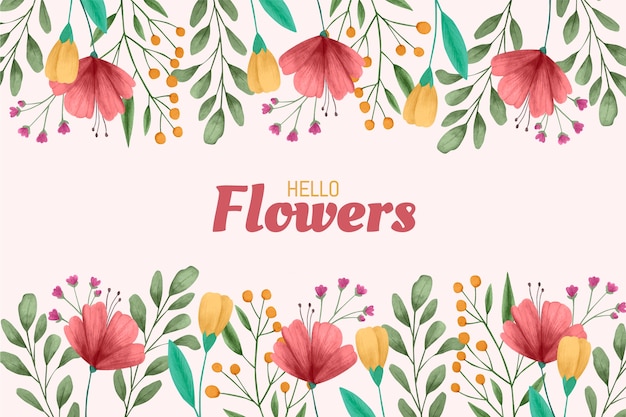 watercolor floral background for spring