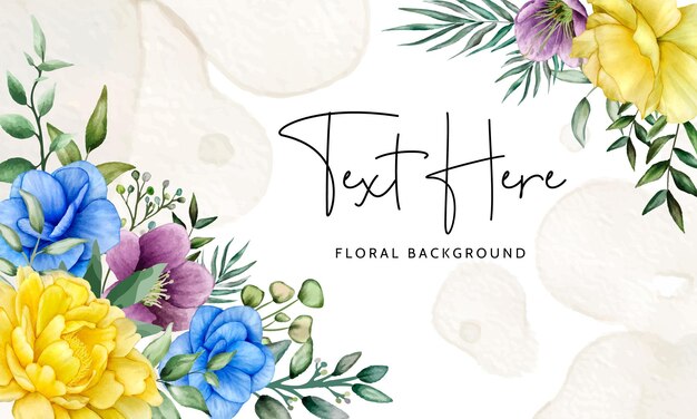 Watercolor floral background template design