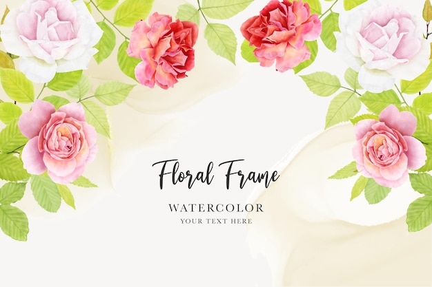 watercolor floral background with beautiful roses