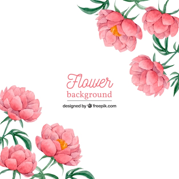 Free vector watercolor floral background with colorful style