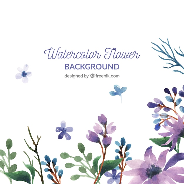 Free vector watercolor floral background with colorful style