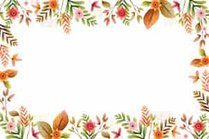 Free vector watercolor floral background with empty space