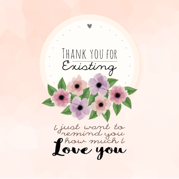 Free vector watercolor floral background with a love quote