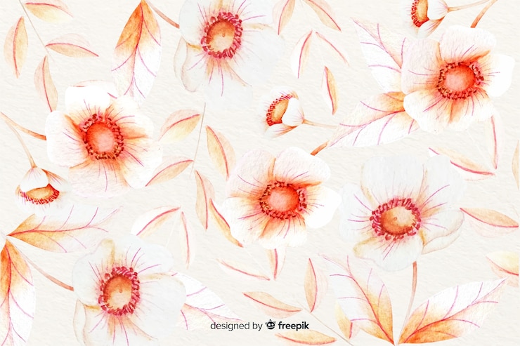 Free Vector watercolor floral background with soft colors