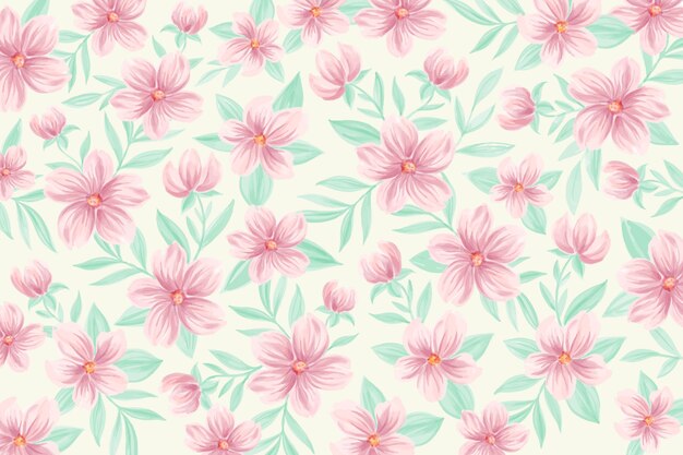 Watercolor floral background with soft colors