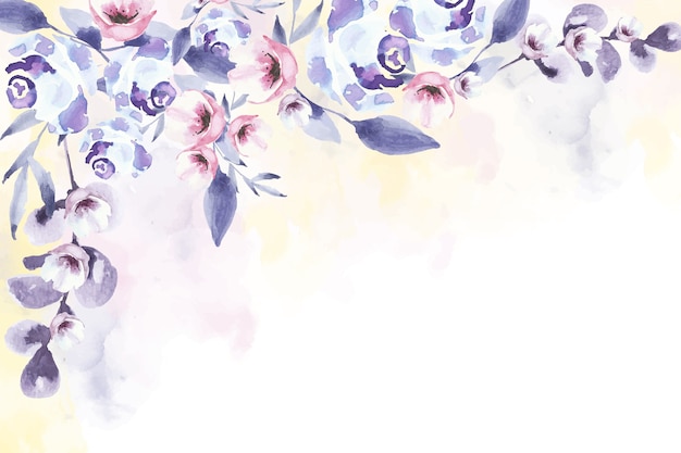 Watercolor floral background with soft colors