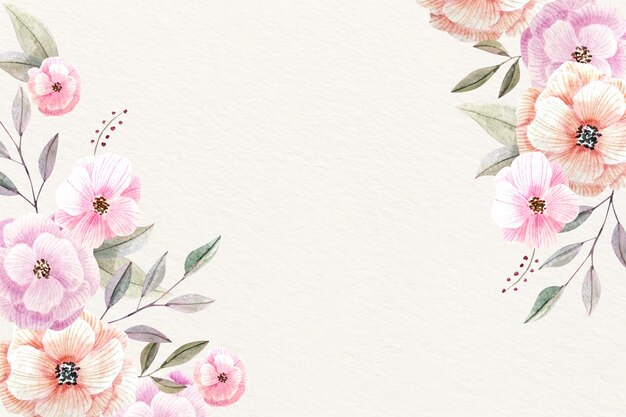 Watercolor floral background with soft colors