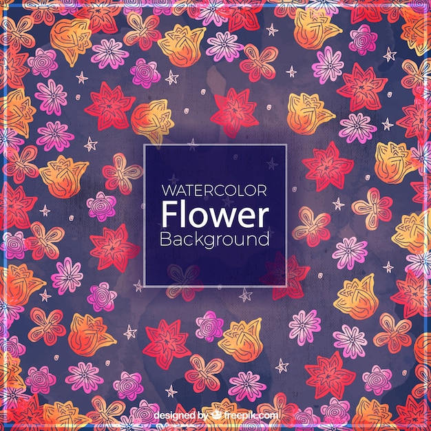 Free vector watercolor floral background