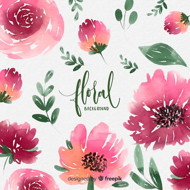 Free vector watercolor floral background