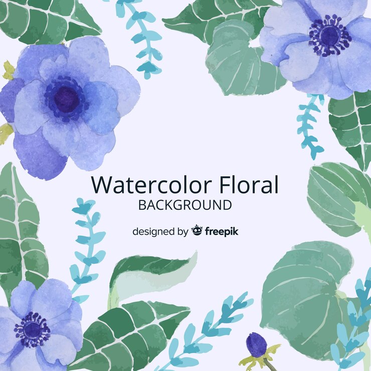 無料Vector 水彩花の背景