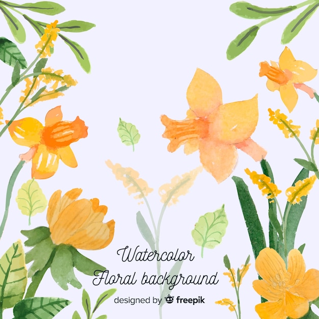 Free vector watercolor floral background