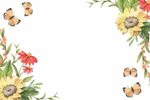 Бесплатное векторное изображение Акварель цветочный фон