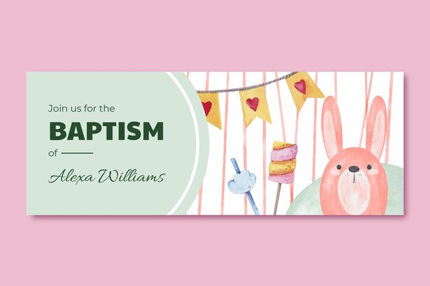 Watercolor floral baptism facebook cover